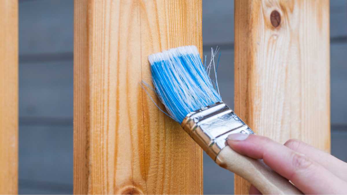 pincel pintando verniz madeira